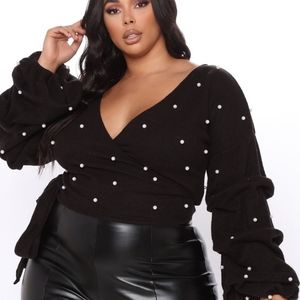 Cropped Pearl Sweater